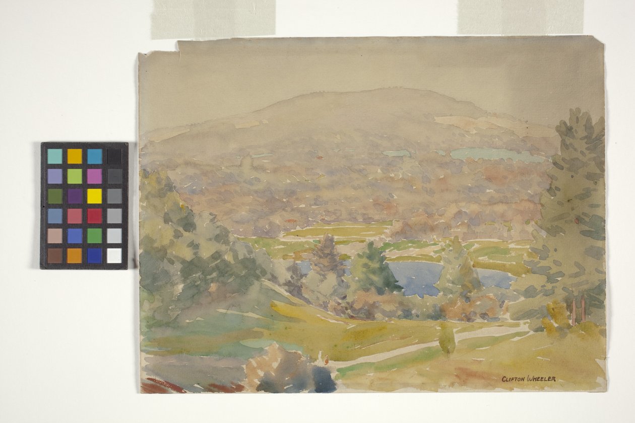 Berkshire Hills (akvarel na tužce na smetanovém papíře) od Clifton Wheeler