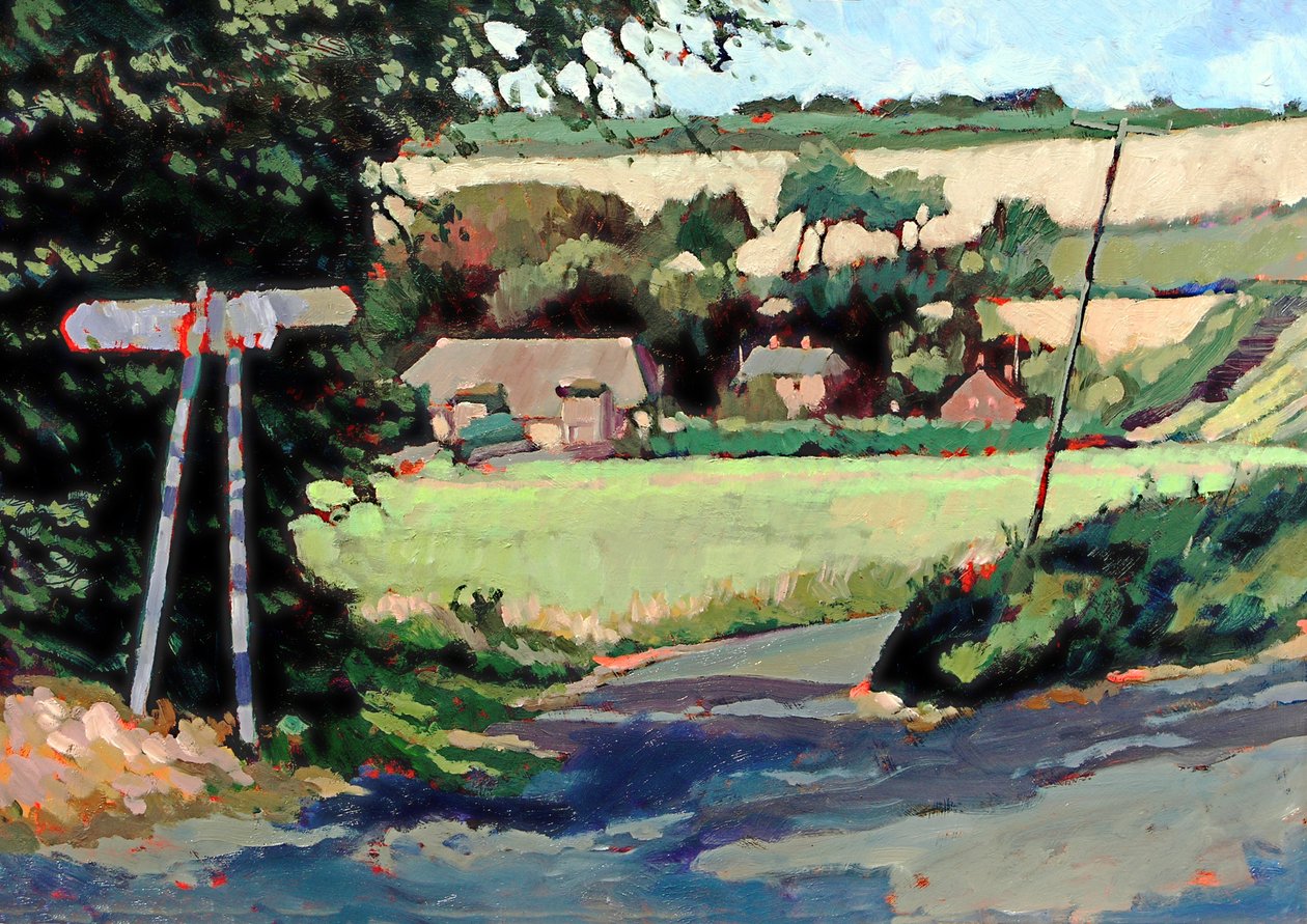 Kent Landscape Ripple, 2007 (akryl na palubě) od Clive Metcalfe