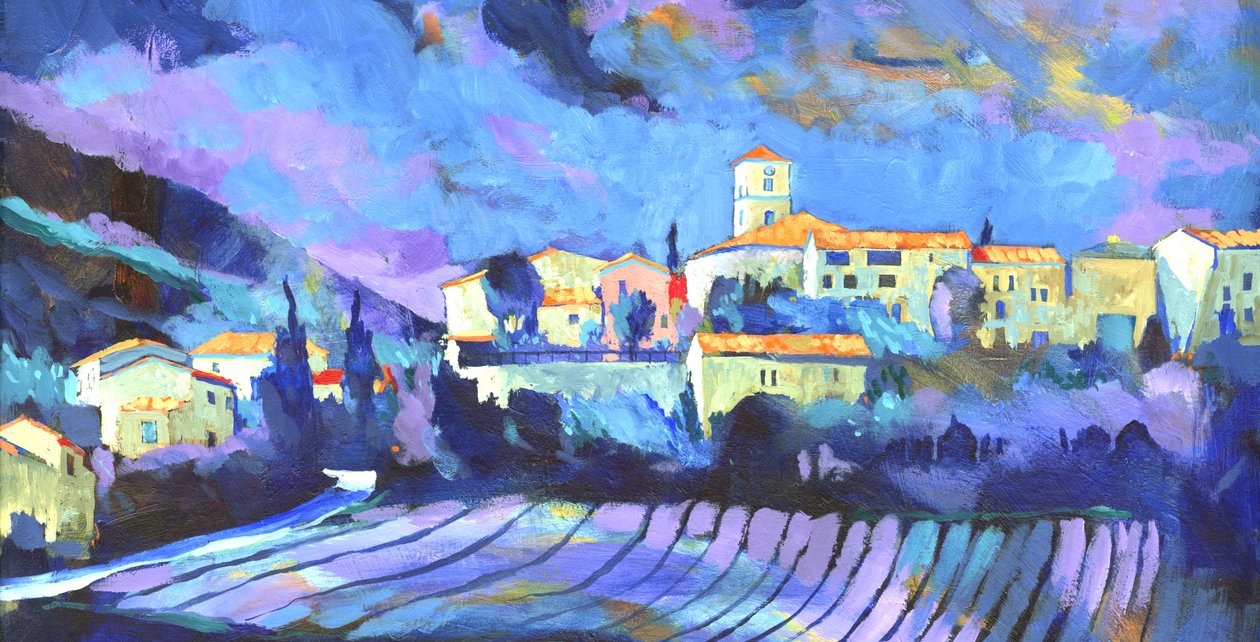 Languedoc, 2007 (akryl na palubě) od Clive Metcalfe