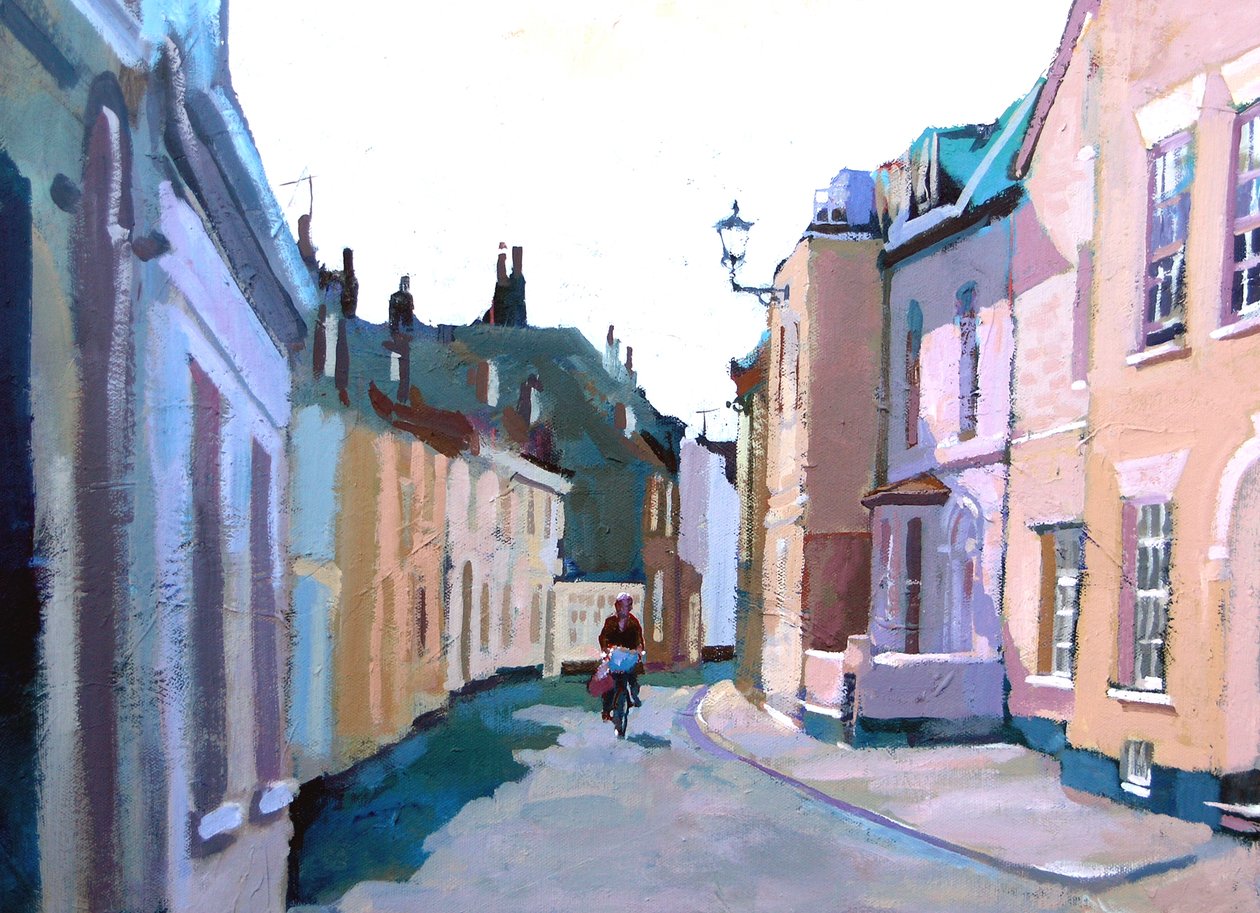 Middle St, Deal, 2007 (akryl na palubě) od Clive Metcalfe