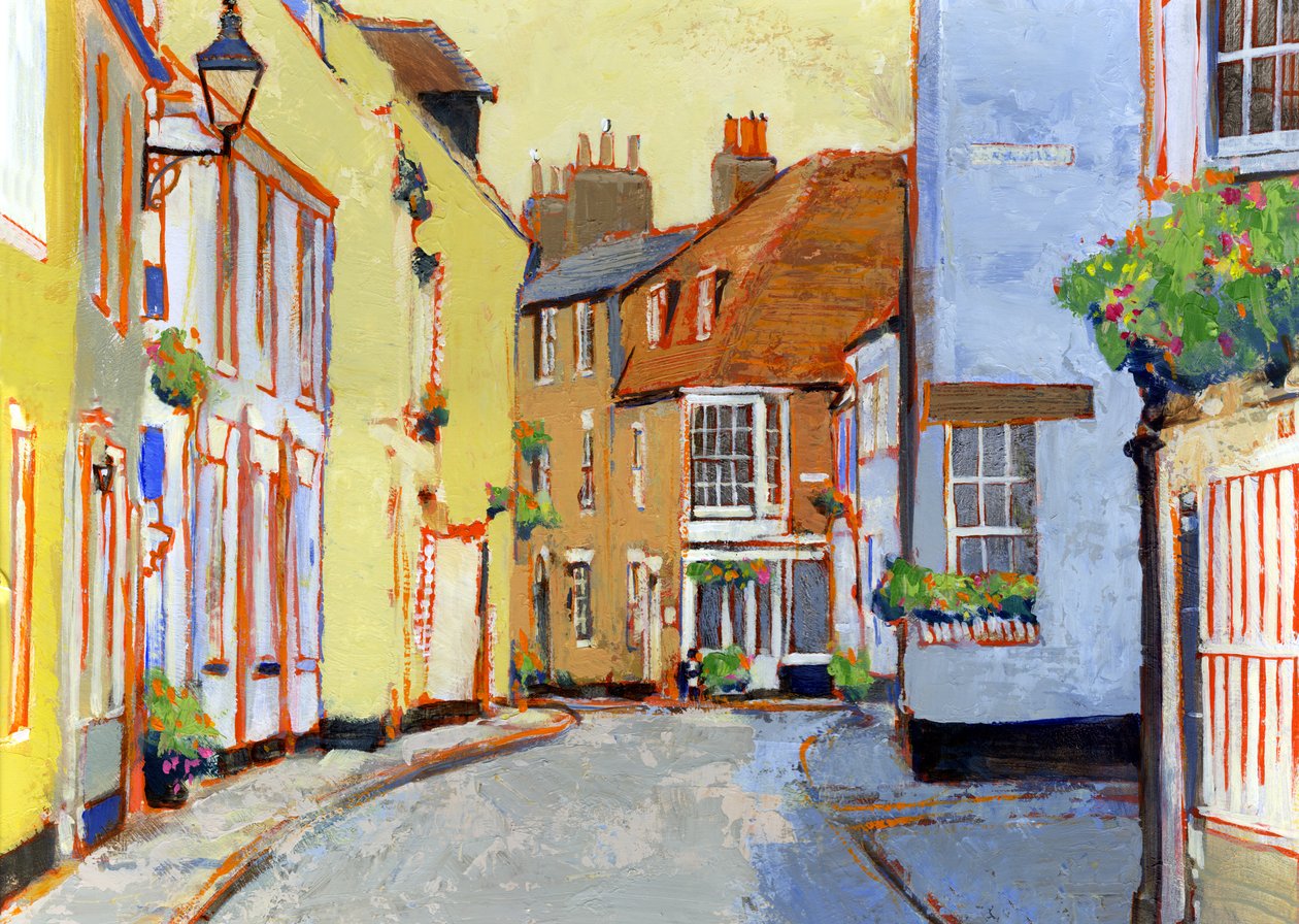 Middle Street, Deal 2, 2007 (akryl na palubě) od Clive Metcalfe