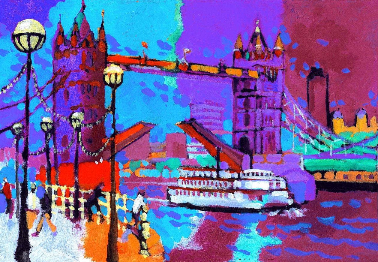 Tower Bridge, 2007 (akryl na desce) od Clive Metcalfe