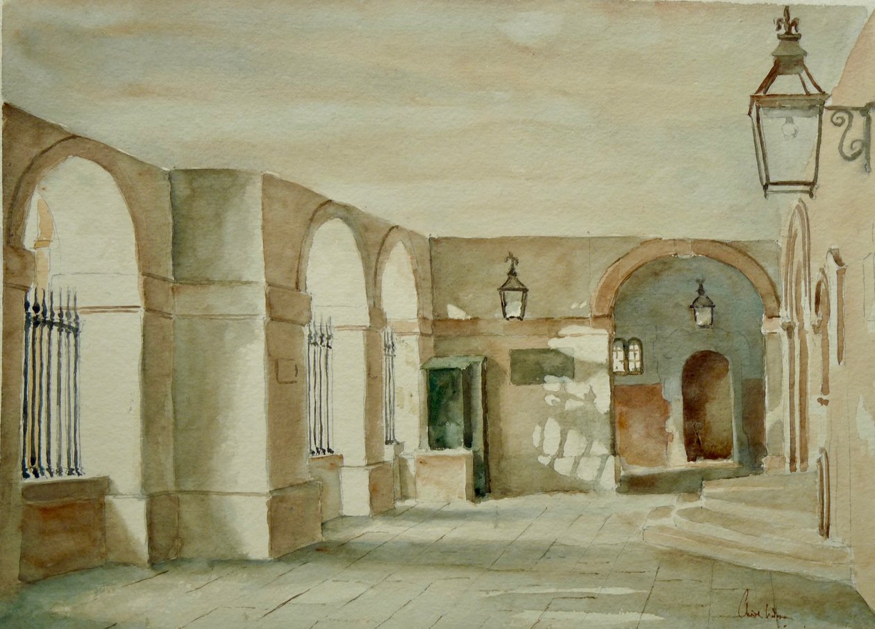 Pumpa na koleji, 2010 (akvarel) od Clive Wilson