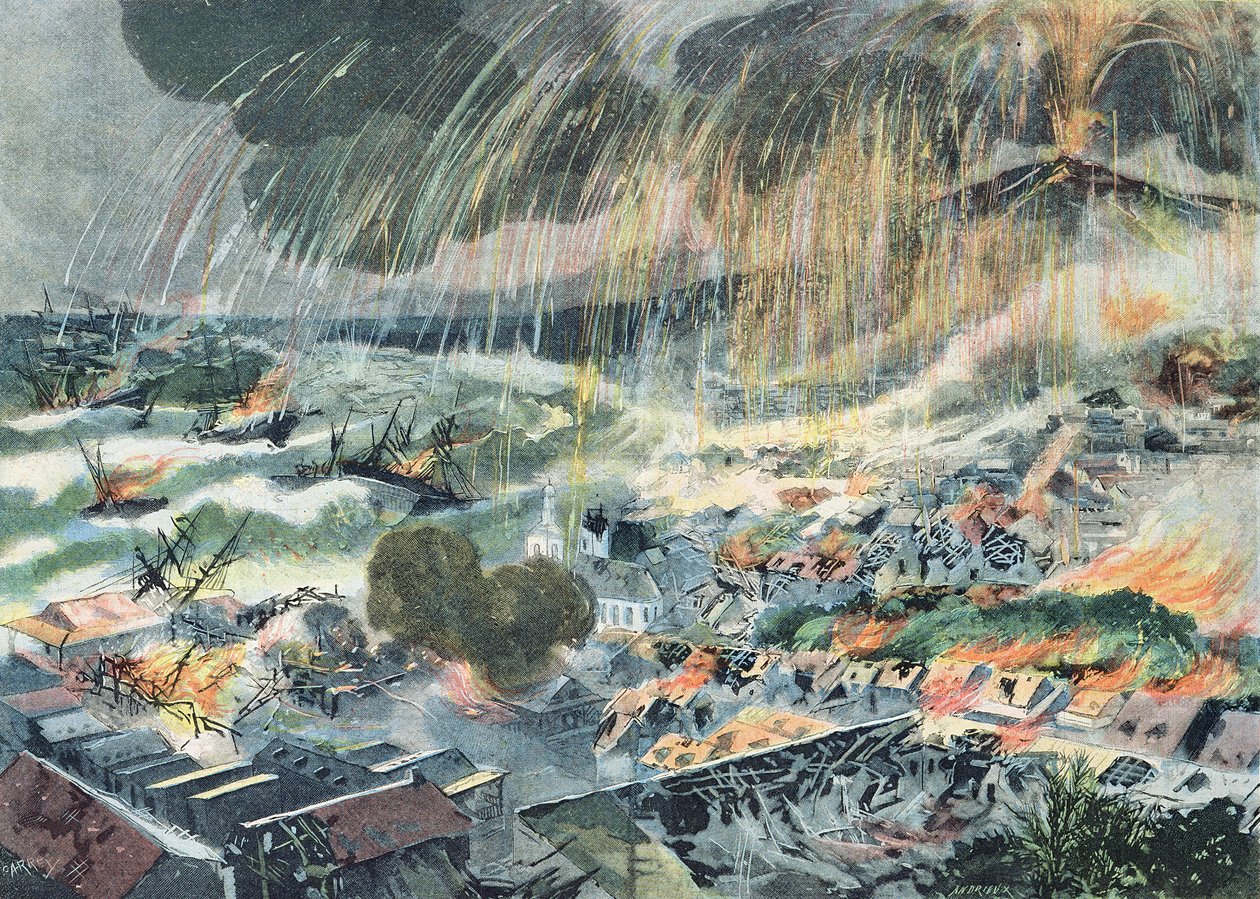 Erupce sopky na Martiniku, z „Le Petit Parisien“, 15. května 1902 od Clément Auguste Andrieux