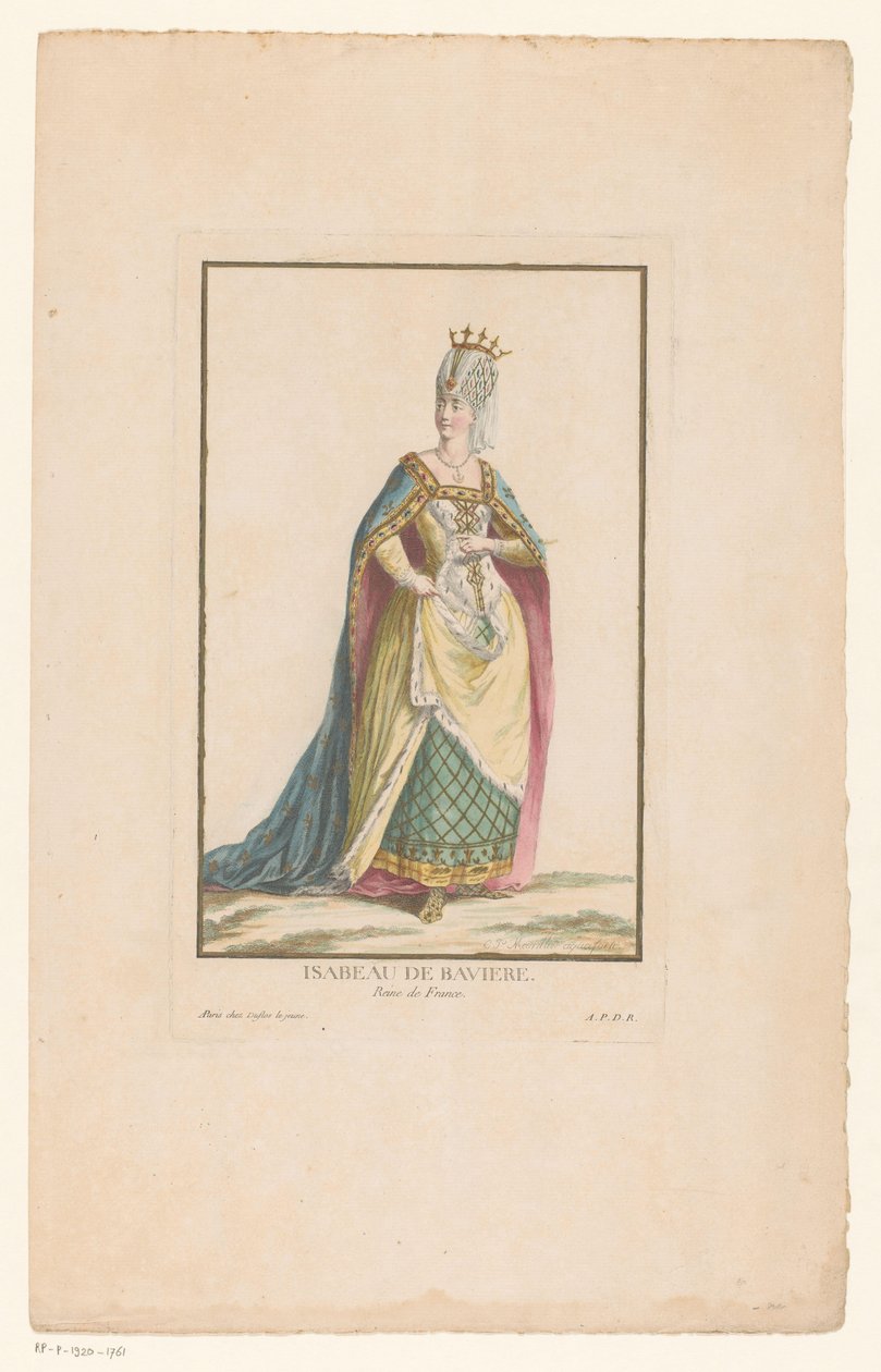 Portrét Isabely Bavorské, královny Francie Isabeau de Baviere Reine de France (název na objektu) od Clément Pierre Marillier