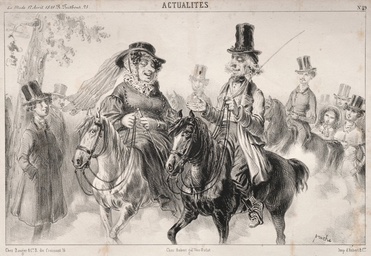 Zprávy: Řekněte mi, madame Mirotonová, zdá se, že jsme to my, kdo udává tón..., 1841. od Clémente Pruche