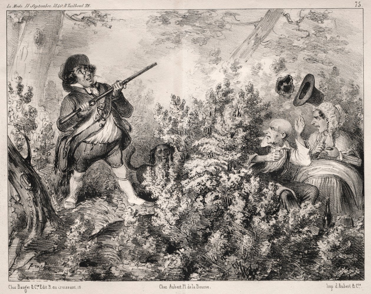 Novinky: Zahájení lovu, 1840. od Clémente Pruche