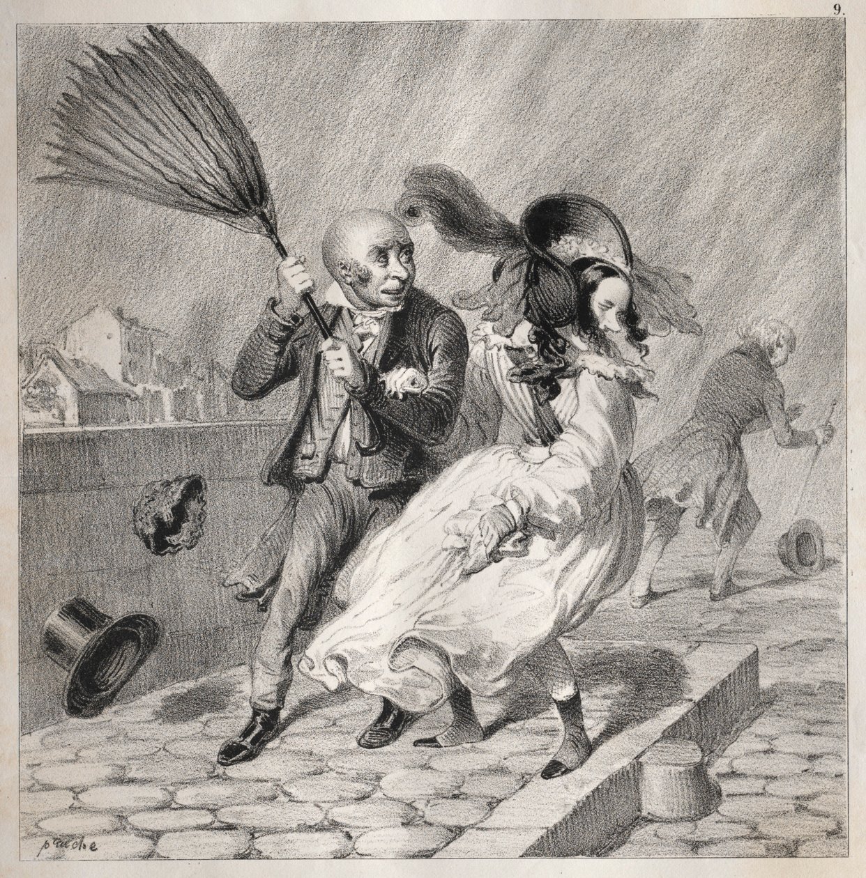 Bambochades: Vidíš, že můj barometr je v dobrém počasí!...je bohatý čas na..., 1841. od Clémente Pruche