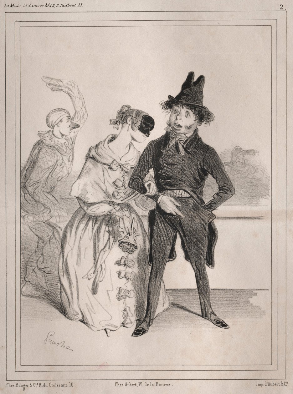 Karnevalové pochády: Je to jedinečné! říká mi, že jsem Philibert Désormeaux, 1842. od Clémente Pruche