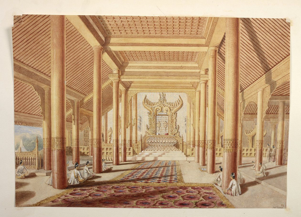 Trůn a audienční komora v paláci Amarapura od Colesworthy Grant