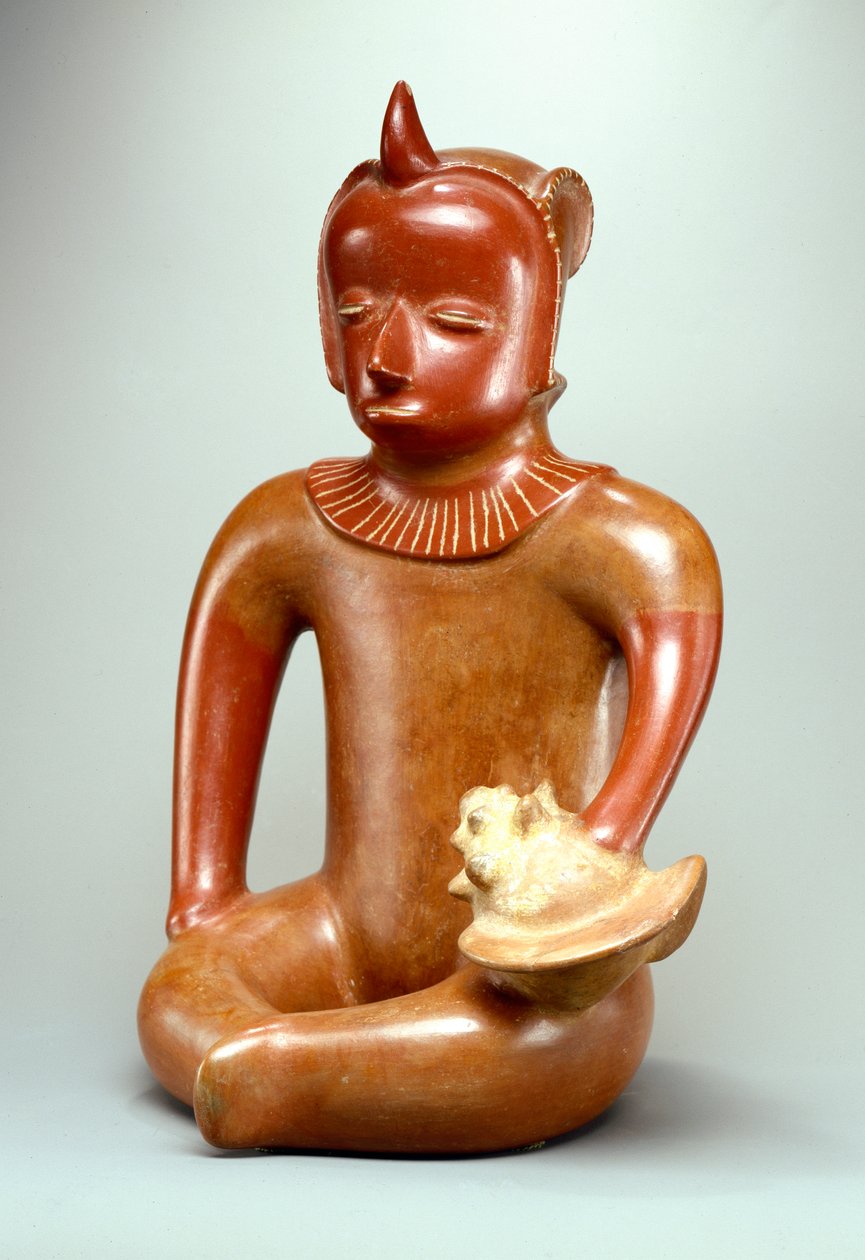 Sedící náčelník (kamenina) od Colima Culture