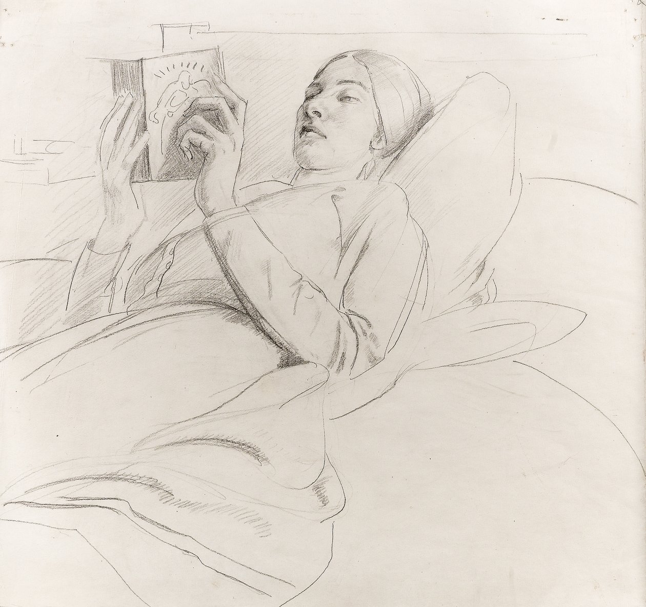 Portrét Winifred Knights (1899-1947) čtení, c.1921 od Colin Unwin Gill