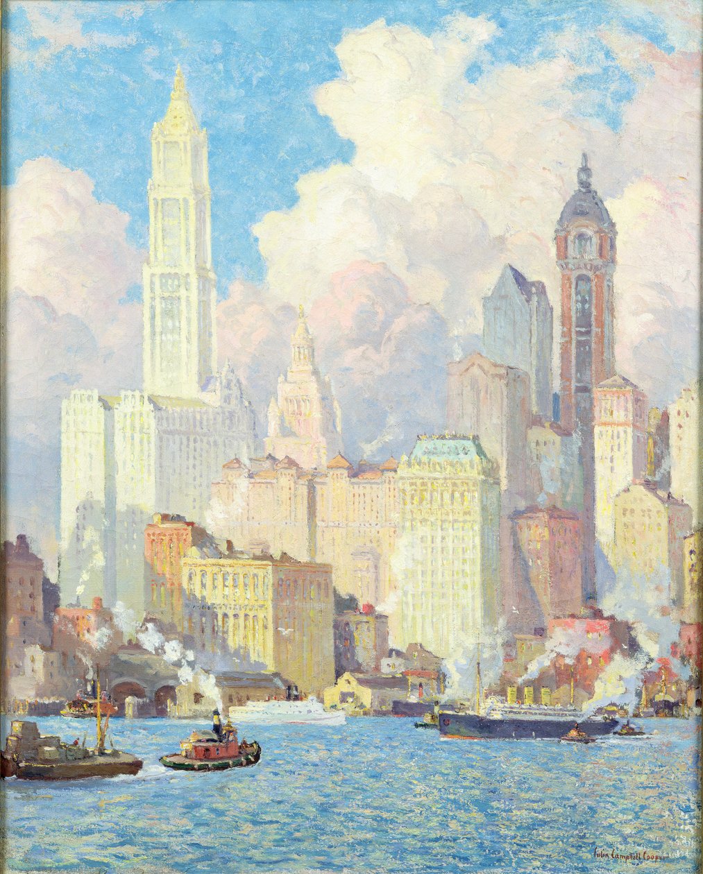 Hudson River Waterfront, New York od Colin Campbell Cooper