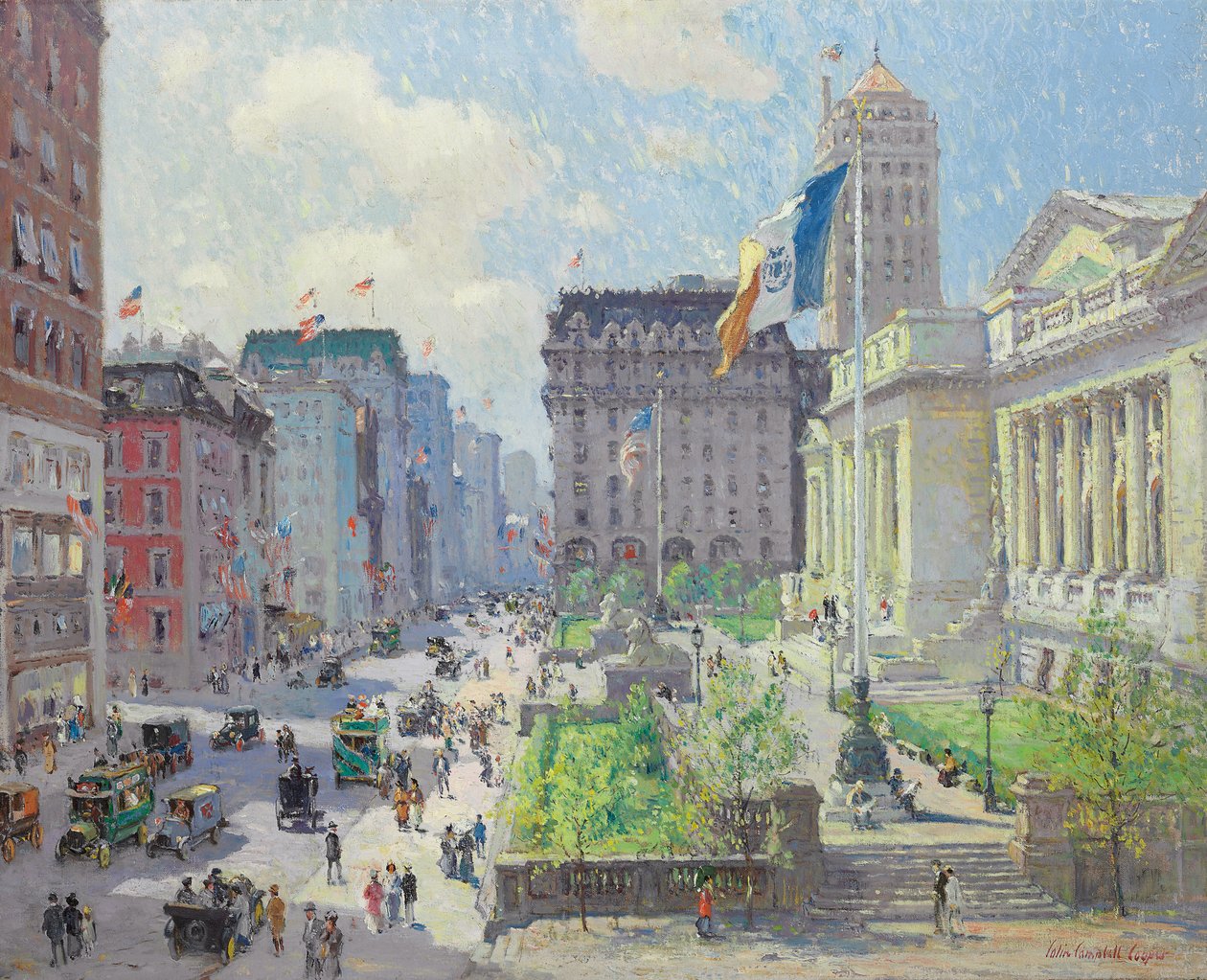 New York Public Library (olej na plátně) od Colin Campbell Cooper