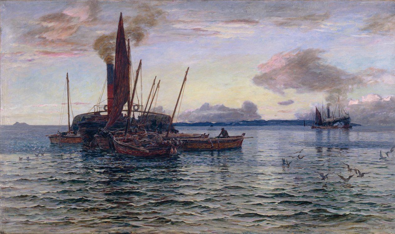 Sleďový trh na moři (On Loch Fyne, Argyll) od Colin Hunter