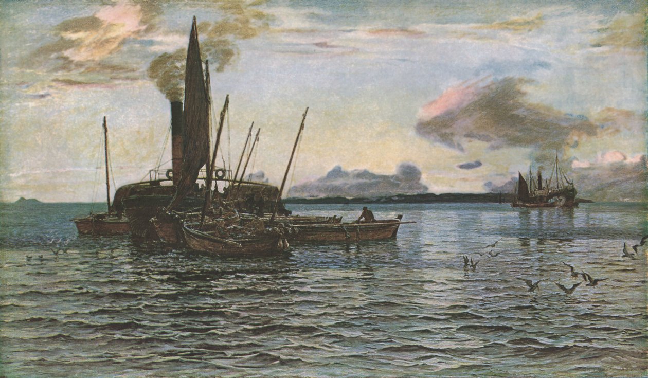 Sleďový trh na moři na jezeře Loch Fyne, Argyll, 1884, c1930. od Colin Hunter