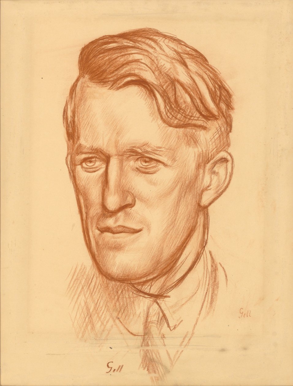 T. E. Lawrence (červená křída na papíře) od Colin Unwin Gill