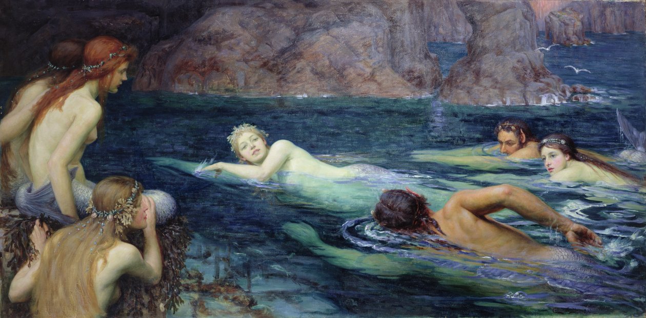 Závod s mořskými pannami a Tritony, 1895 od Collier Twentyman Smithers