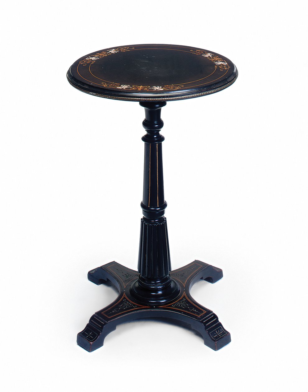 Viktoriánský ebonizovaný příležitostný stůl, konec 19. století (ebonizované dřevo) od Collinson and Lock