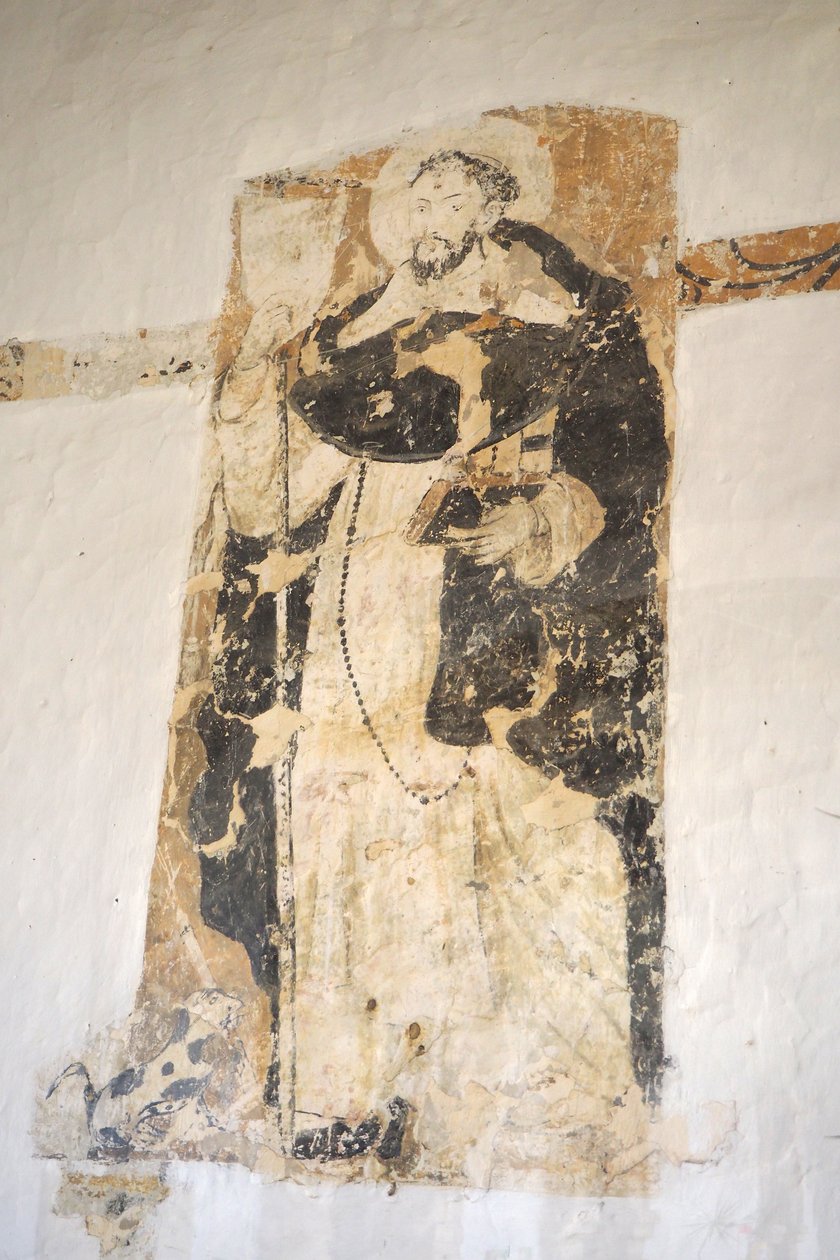 Nástěnná malba Santo Domingo de Guzman, 18. století, klášter Santo Ecce Horio, Barichara, Kolumbie (čerstvé) od Colombian School