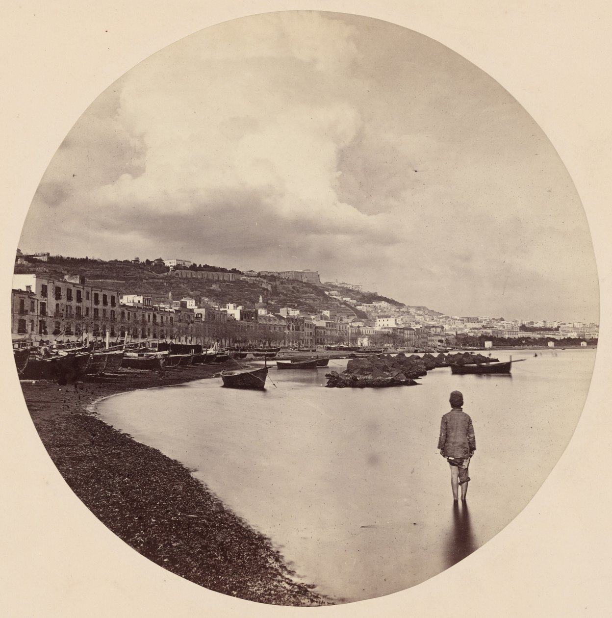 Chiaia a svatý Elmo z Mergelliny, Neapol,c. 1863 (foto) od Colonel Stuart-Wortley