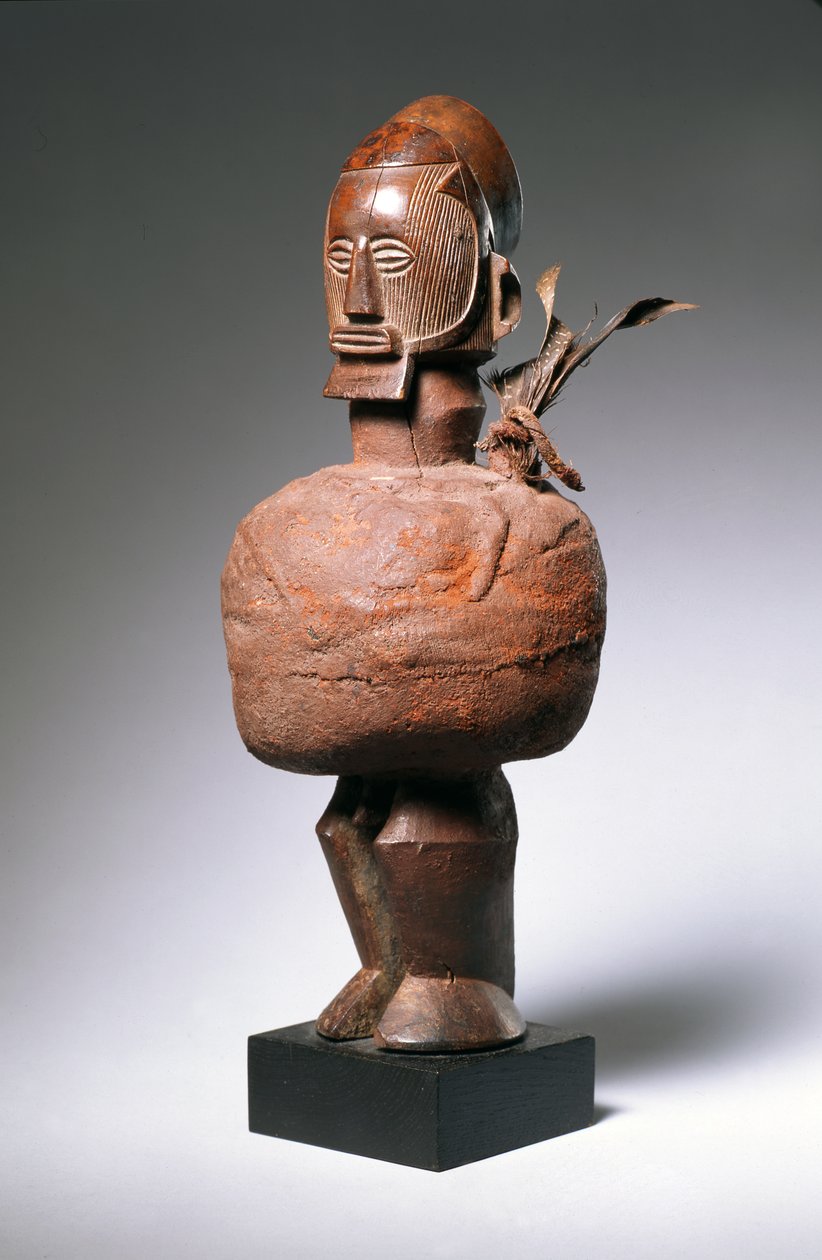 Nkisi duchovní postava (dřevo, hlína, textil a peří) (viz také 181653) od Congolese