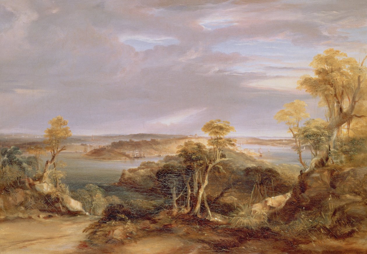 Sydney a Botany Bay ze severního pobřeží, 1840 od Conrad Martens