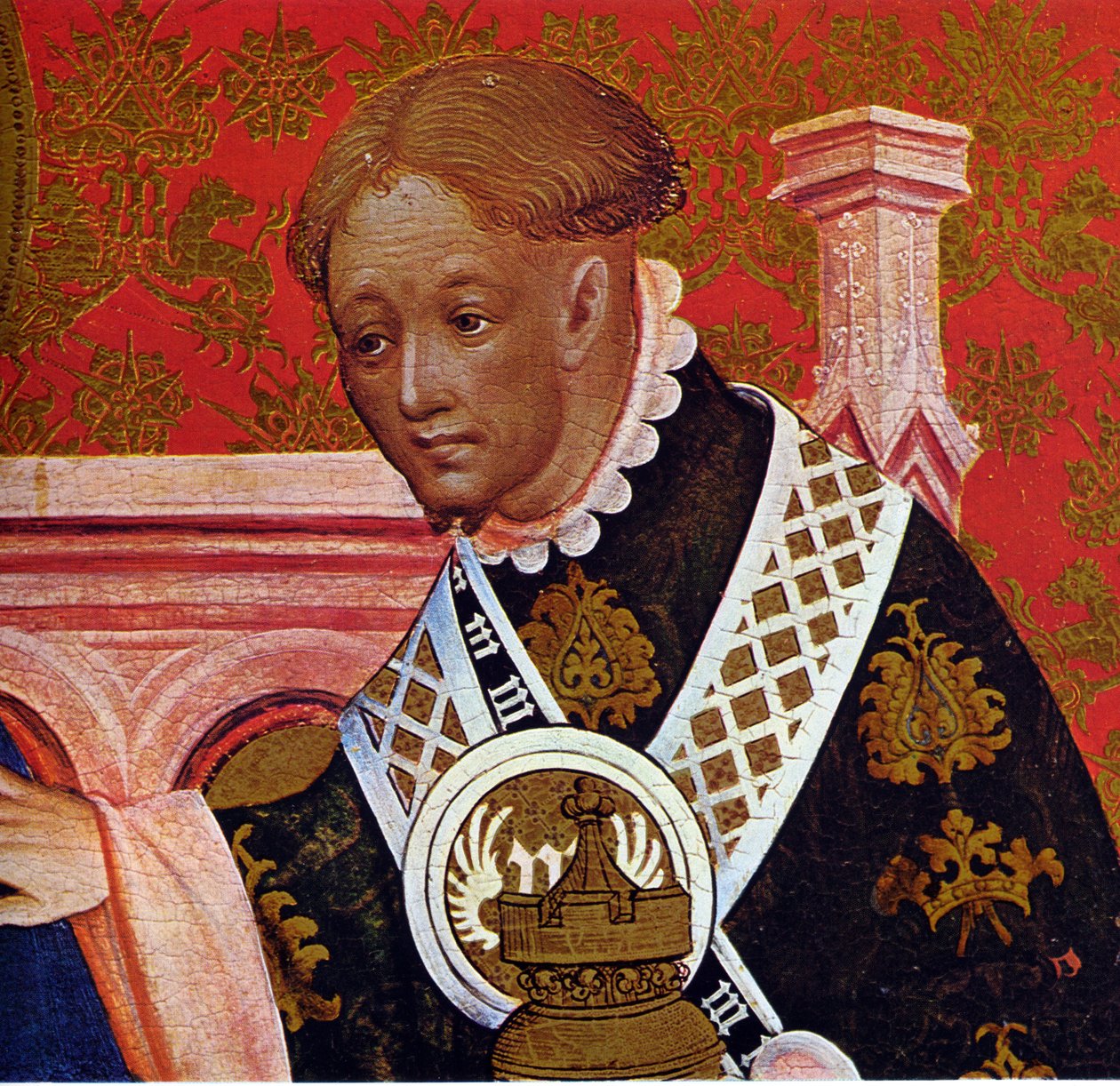 Marienkirche Dortmund, Marienský oltář Conrada von Soesta, pravý panel, výňatek z Klanění tří králů od Conrad von Soest