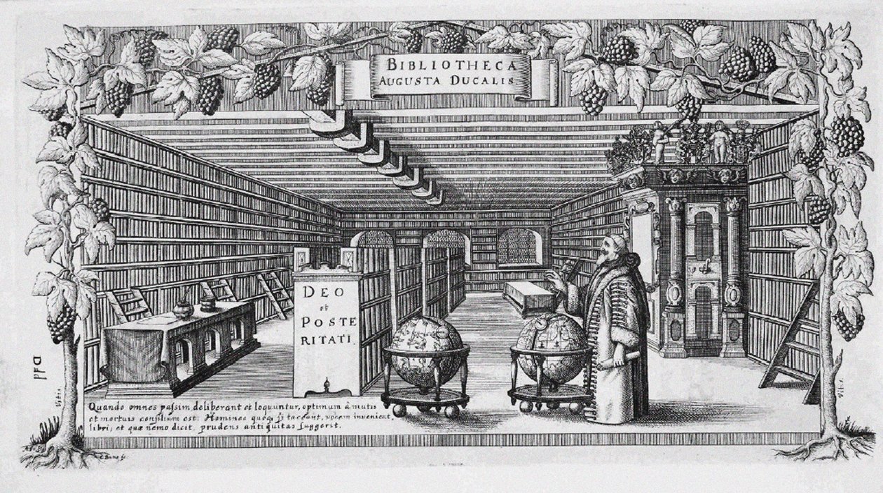August von Brunswick-Lüneburg ve své knihovně, 1650 od Conrad Buno