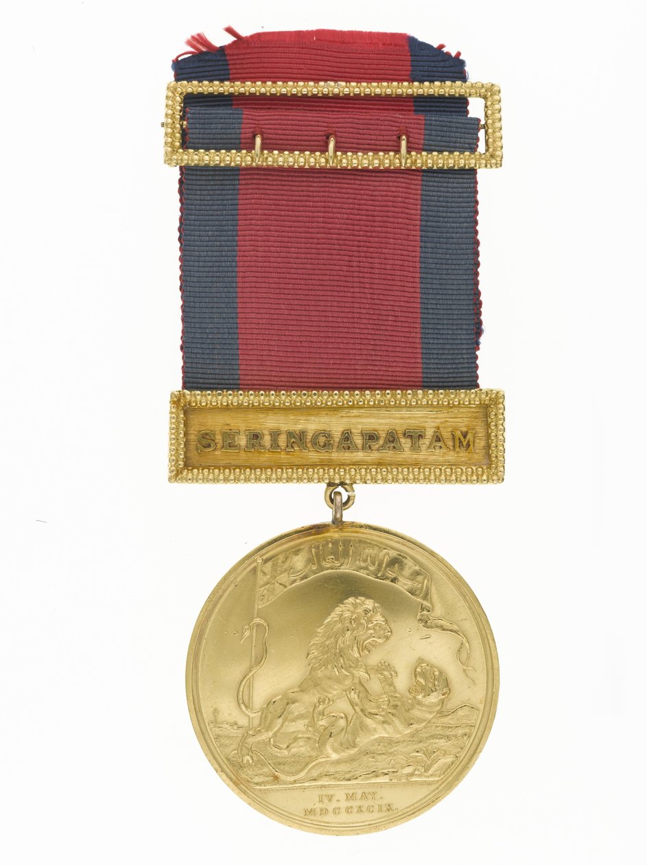 Seringapatamská medaile, 1799 (zlato a stuha) od Conrad Heinrich Küchler