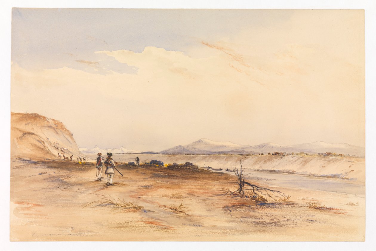 Lov na řece Santa Cruz, asi 1878 (akvarel) od Conrad Martens