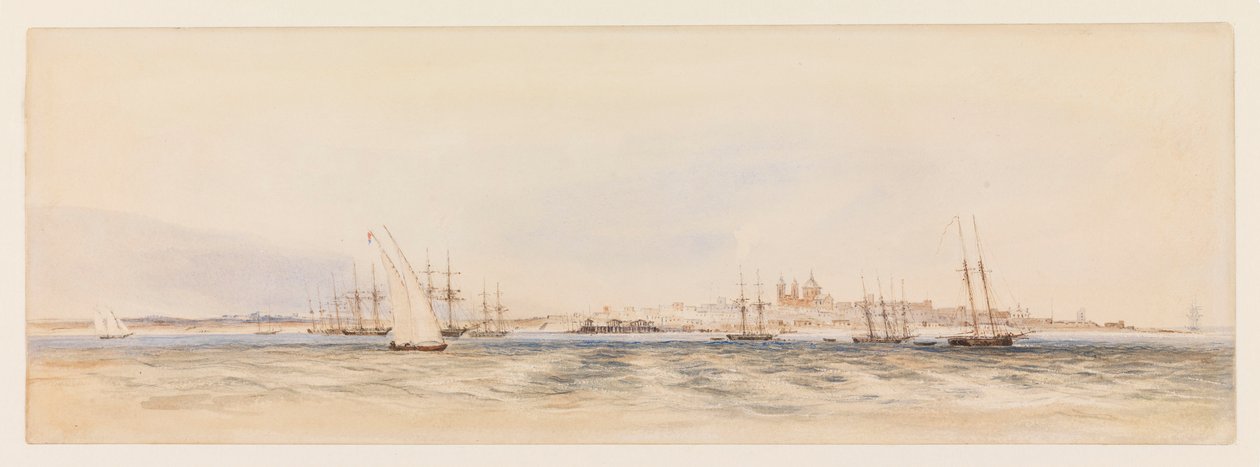 Přístav Montevideo, asi 1878 (akvarel) od Conrad Martens