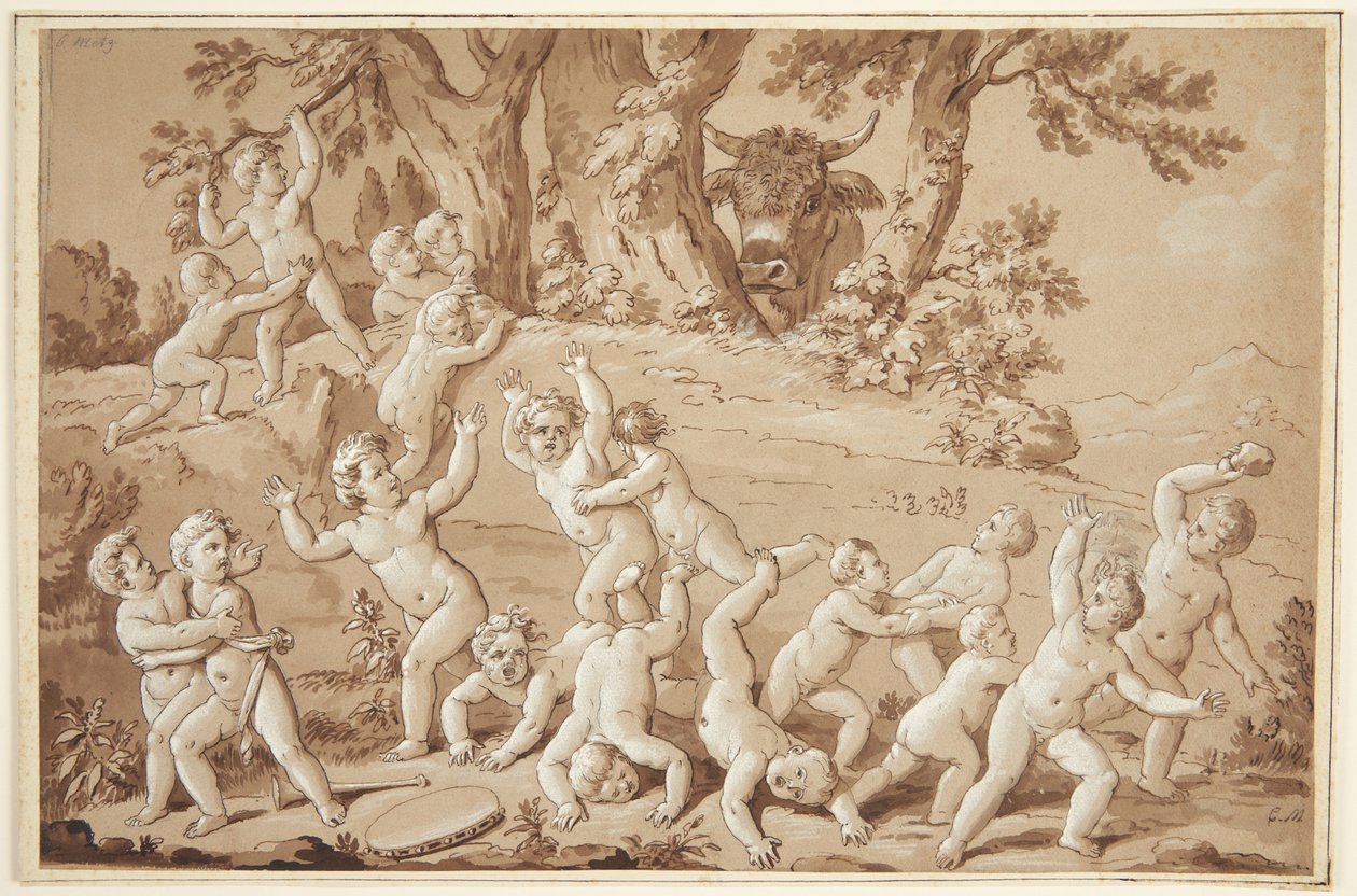 Velká skupina Putti se ponořila do teroru příchodem býka od Conrad Martin Metz