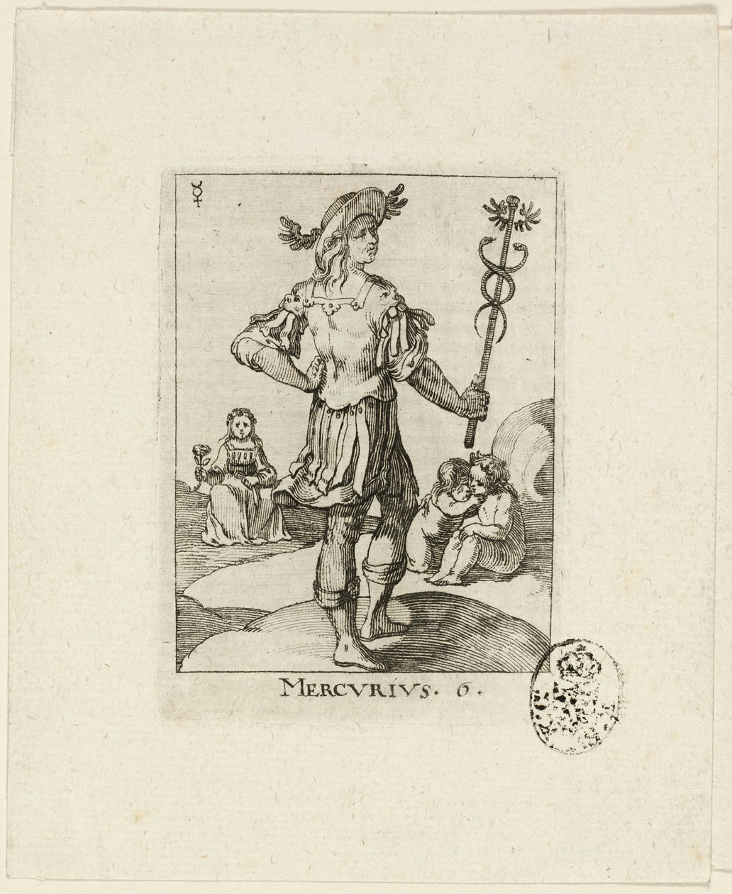 Mercurius, deska šest z Der VII Planeten od Conrad Meyer