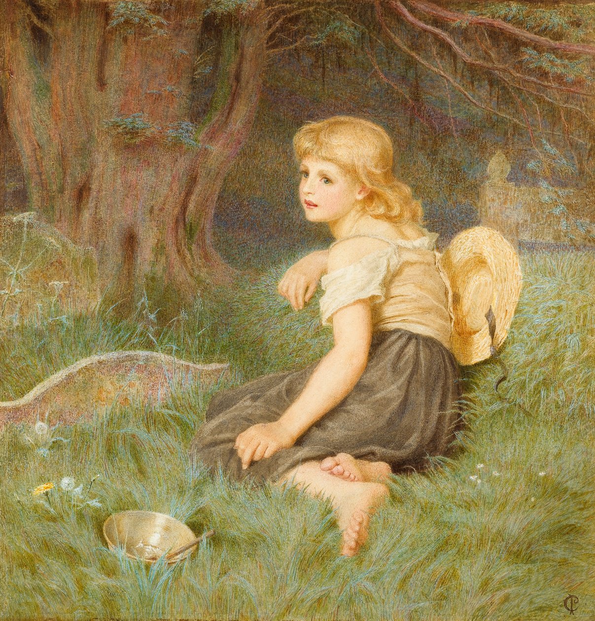 A tam na zemi sedím..., 1878 (wc na papíře) od Constance Phillott