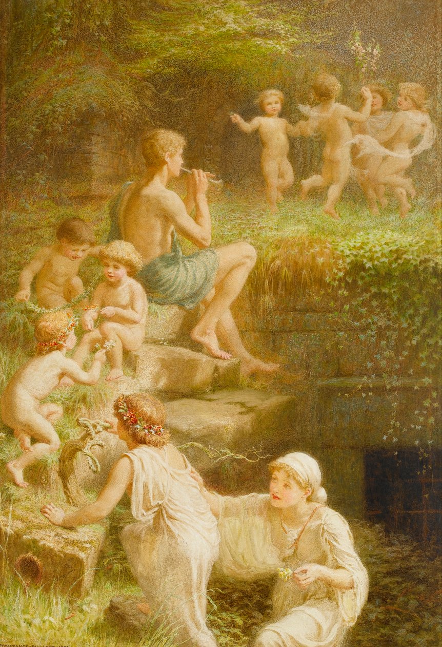 Arcadian Revelry: The Coming of Spring (wc na papíře) od Constance Phillott