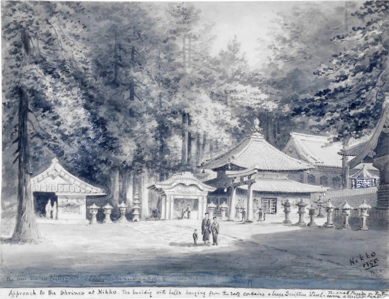 Přístup ke svatyním v Nikko. (akvarel) od Constance Frederica Gordon Cumming