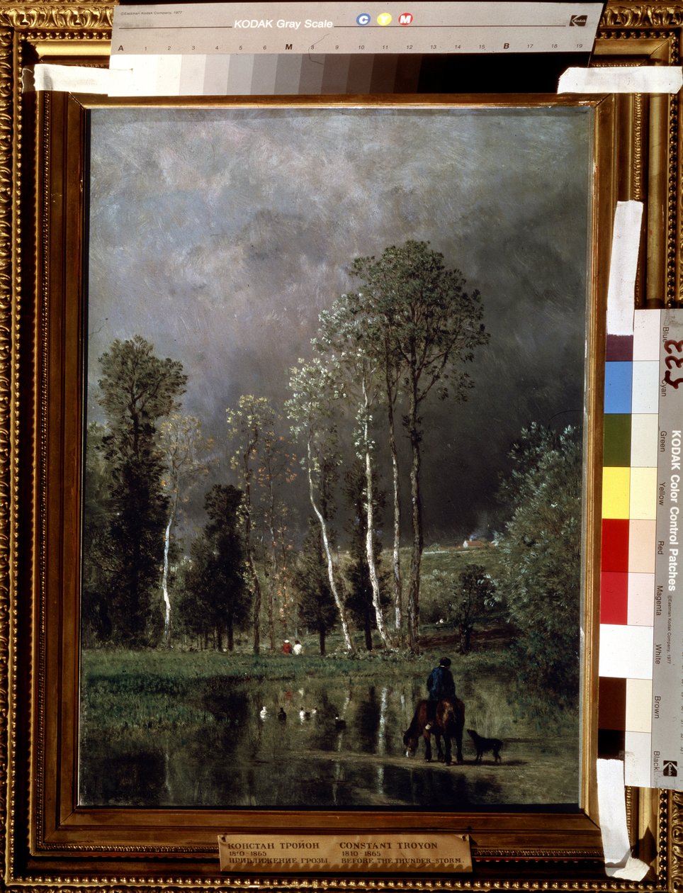 Postupující bouře. Obraz Constant Troyon (1810-1865). Olej na dřevě, 53 x 38,5 cm od Constant Emile Troyon