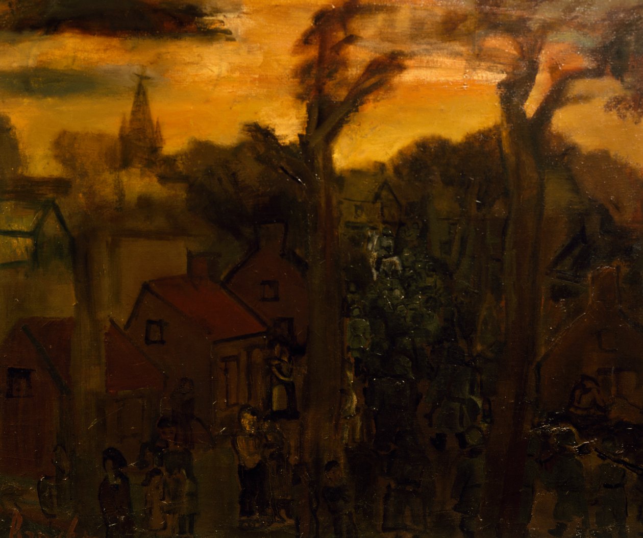Jabbeke v roce 1940, Constant Permeke (1886-1952), olej na plátně. Belgie, 20. století. od Constant Permeke