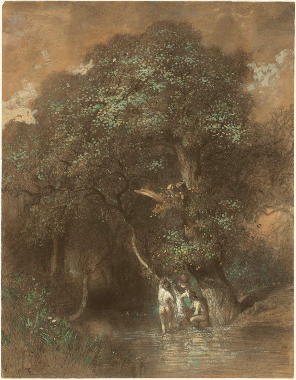 Bathers by a Giant Oak od Constant Troyon