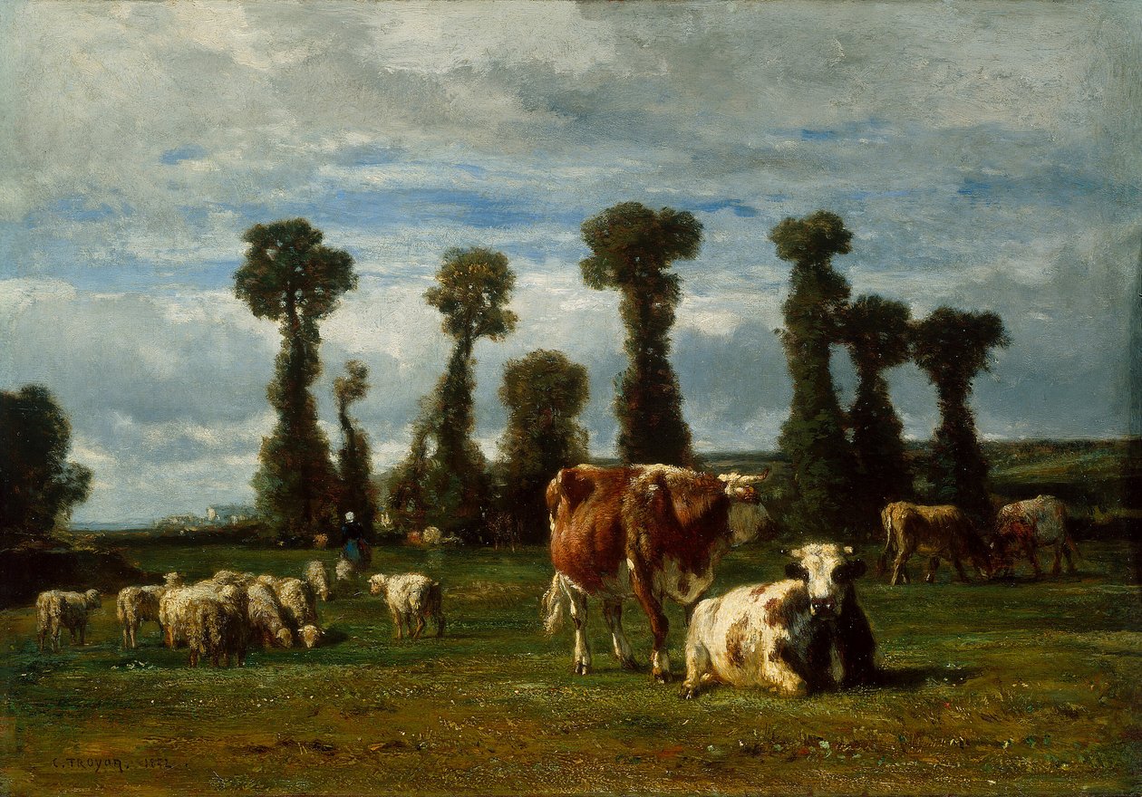 Pastviny v Normandii od Constant Troyon