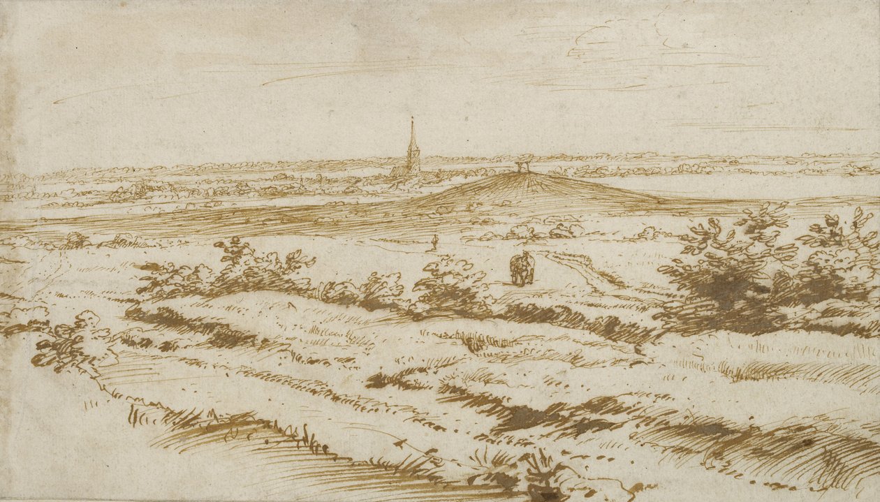 Krajina poblíž Appeldoorn, 1680 (pero a hnědý inkoust) od Constantijn the Younger Huygens