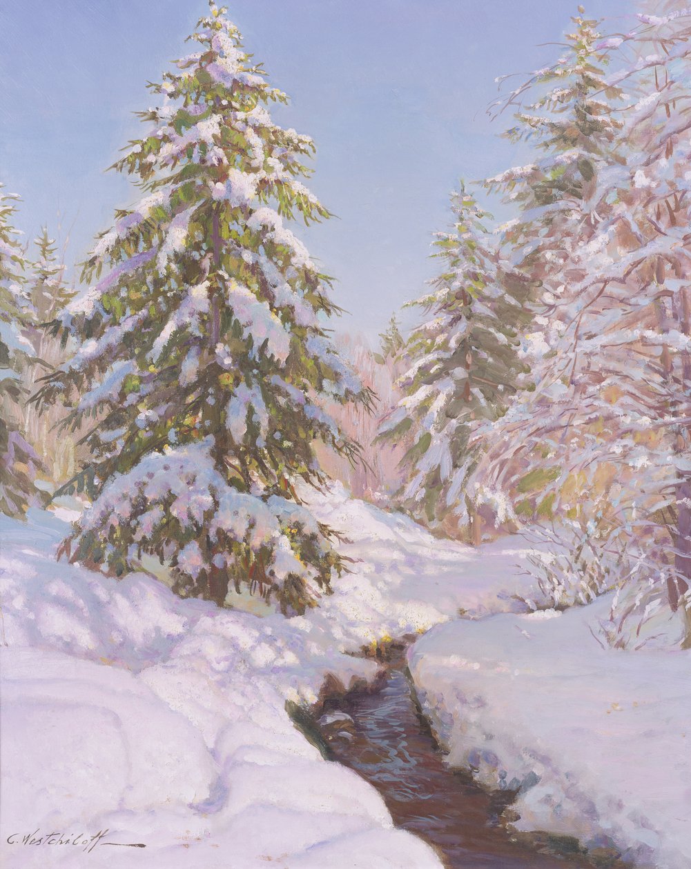 Sněhová scéna ve Francii od Constantin Alexandrovich Westchiloff