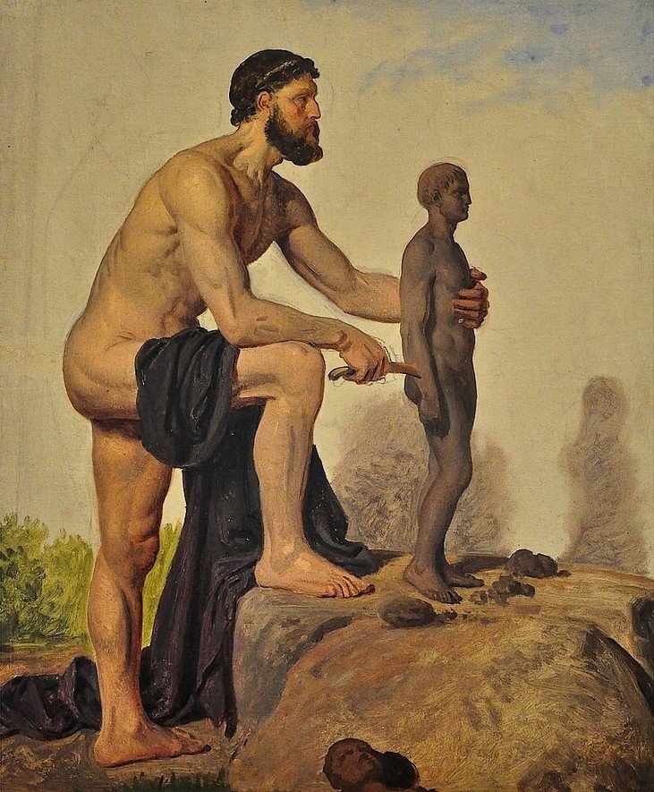 Prometheus stvoření člověka v jílu od Constantin Hansen