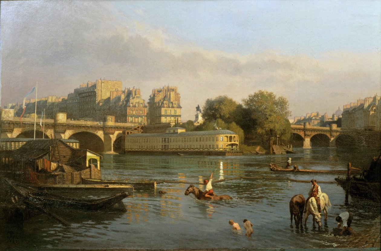Pont Neuf a Ile de la Cite, Paříž... od Constantin Emile Meunier