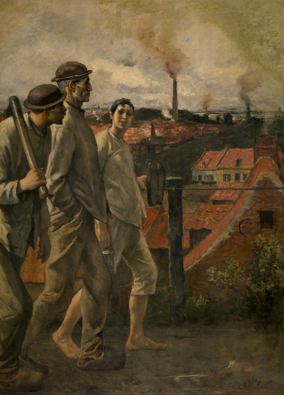 Návrat z dolu (olej na plátně) od Constantin Emile Meunier