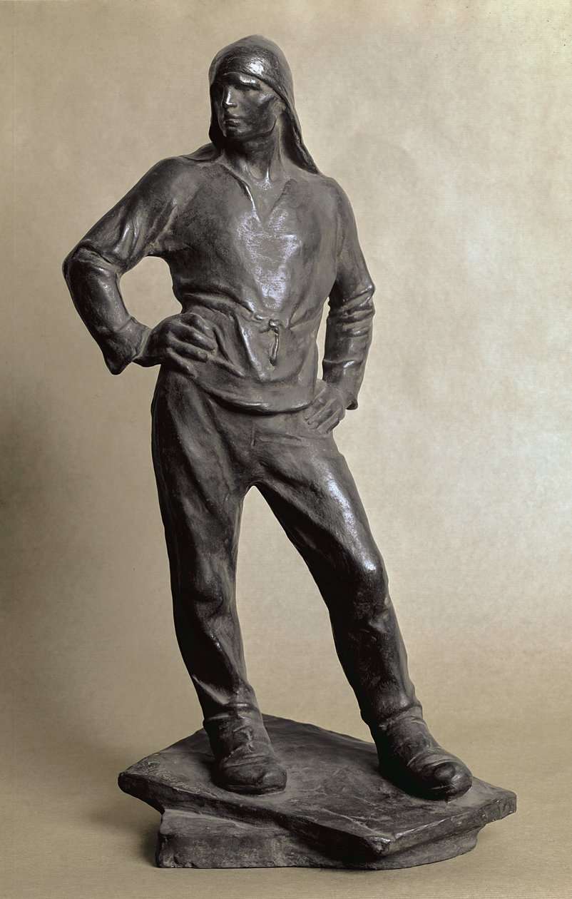 Podélník z antverpského přístavu (bronzová socha od Constantin Emile Meunier