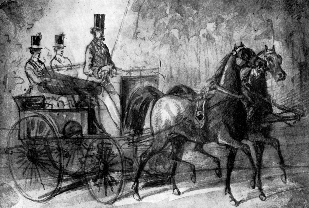 A Dandy Driving, 19. století, 1930 od Constantin Guys