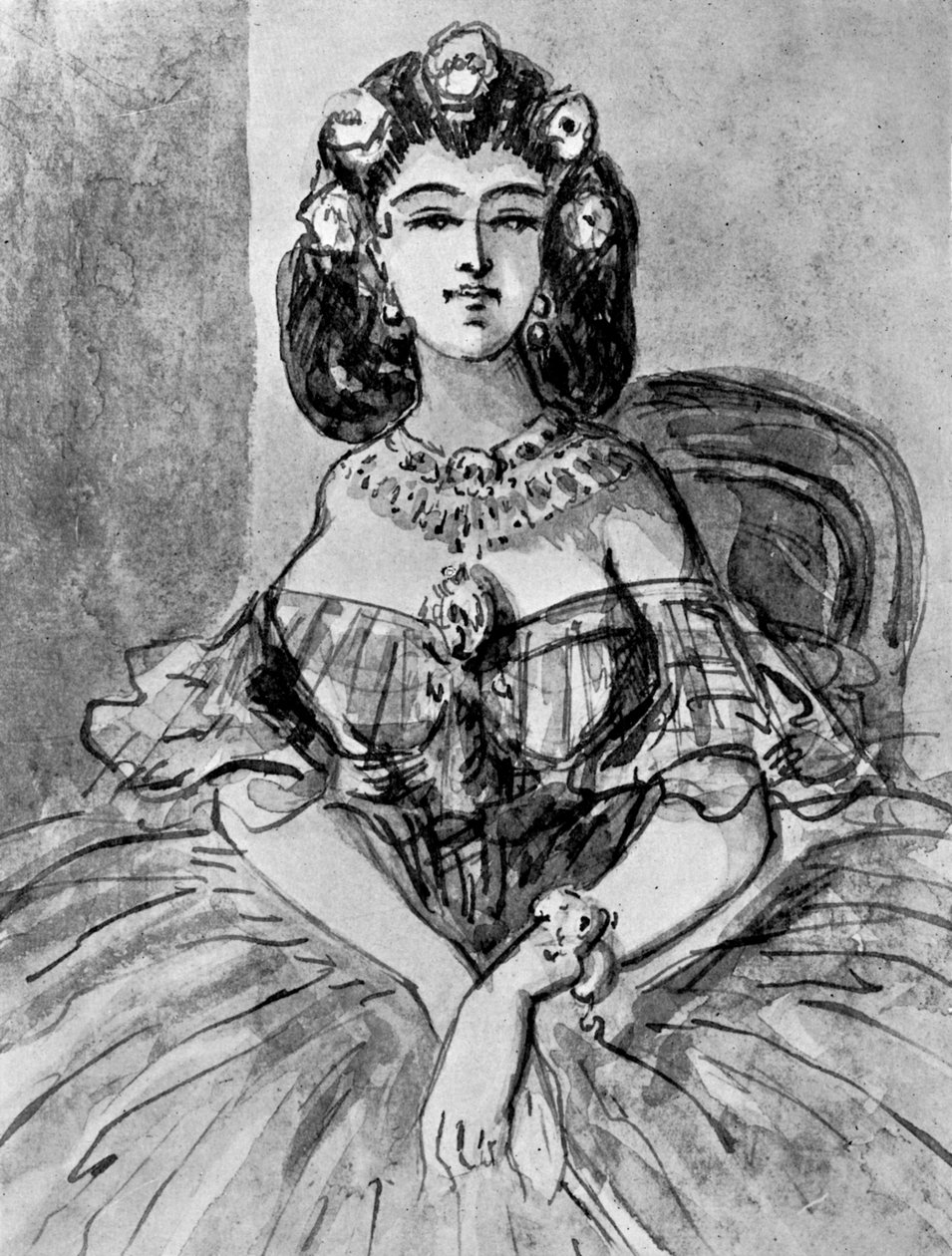 Portrét dámy, 19. století, 1930 od Constantin Guys