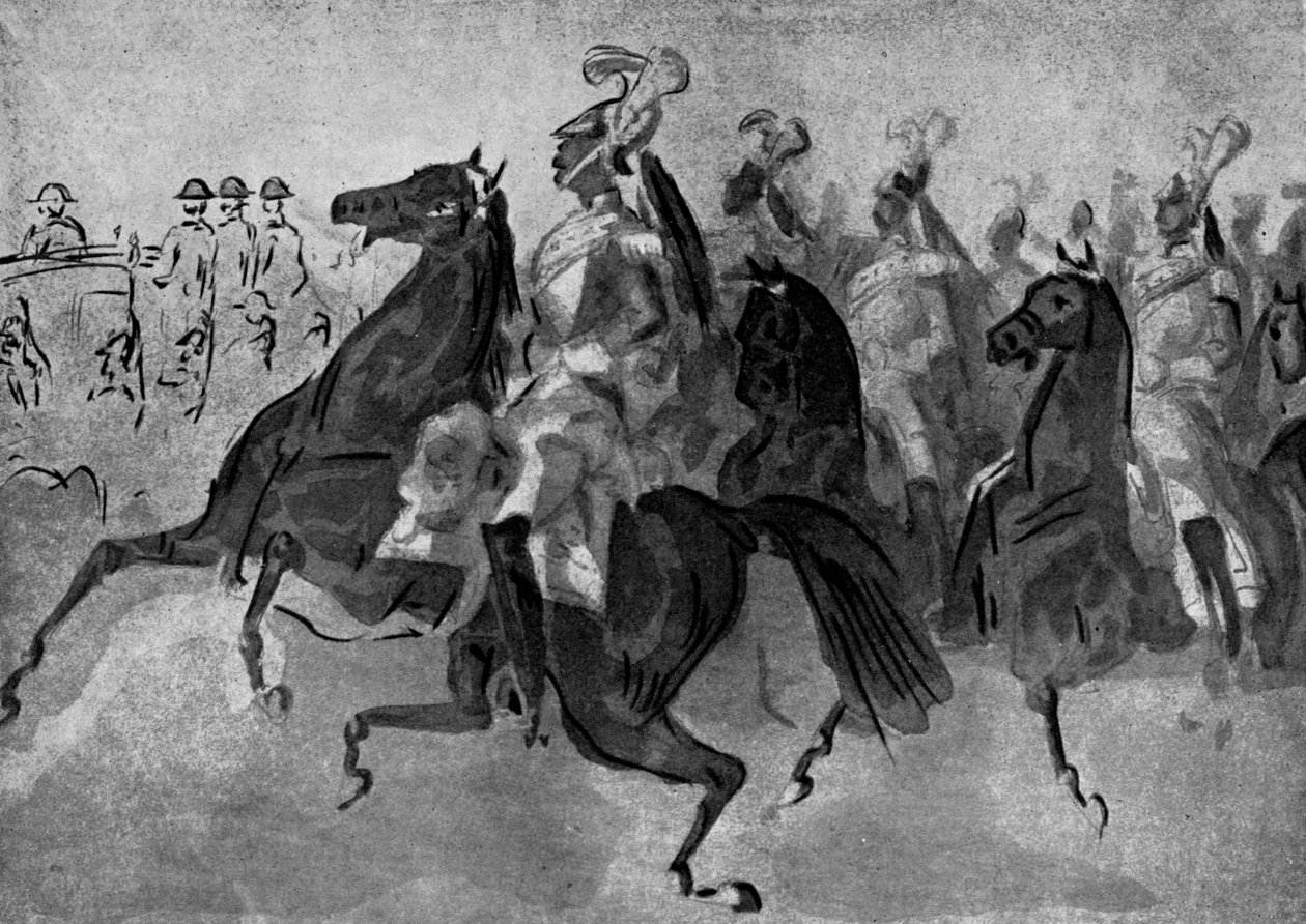 Eskorta kyrysníků, 19. století, 1930. od Constantin Guys